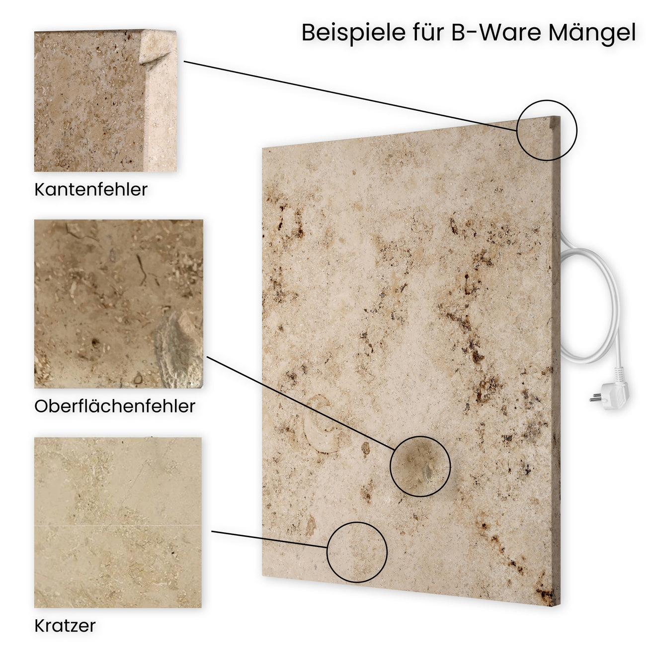 Marwona Jura Naturstein Infrarotheizung B-Ware