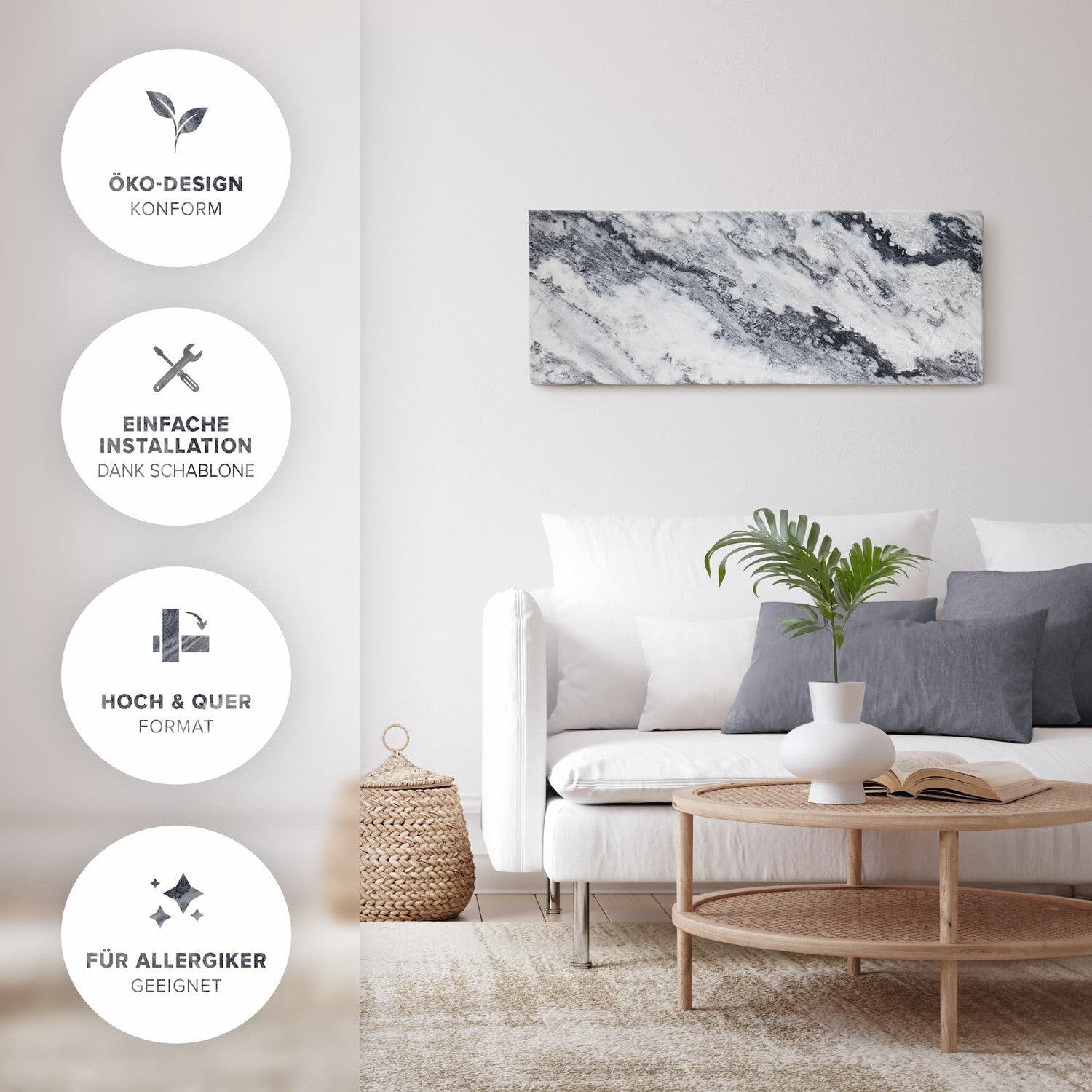 Riscaldamento a infrarossi 800 watt fatti di pietra naturale - qarama wifi smart home