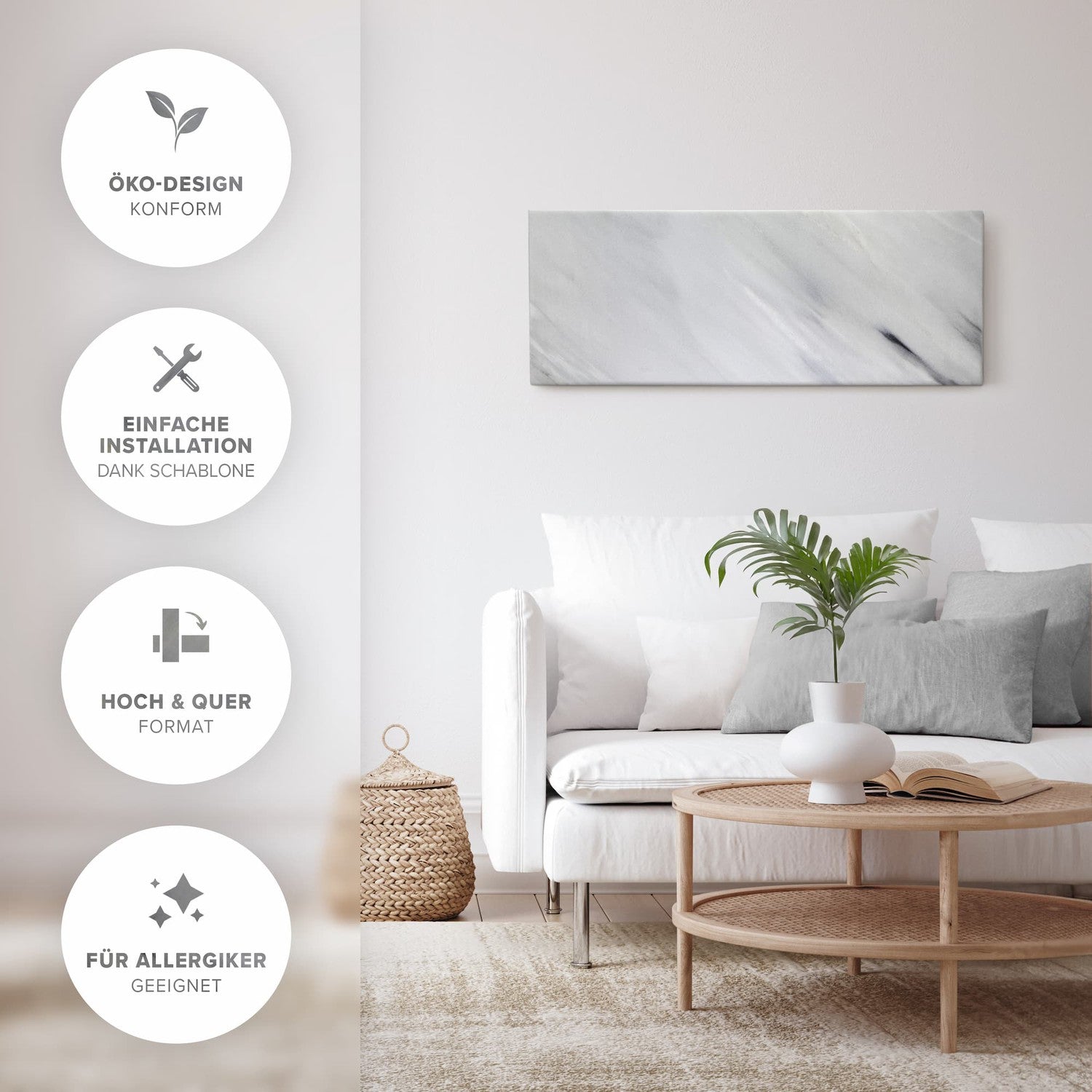 Riscaldamento a infrarossi in pietra naturale 800 watt - Bianco Wifi Smart Home