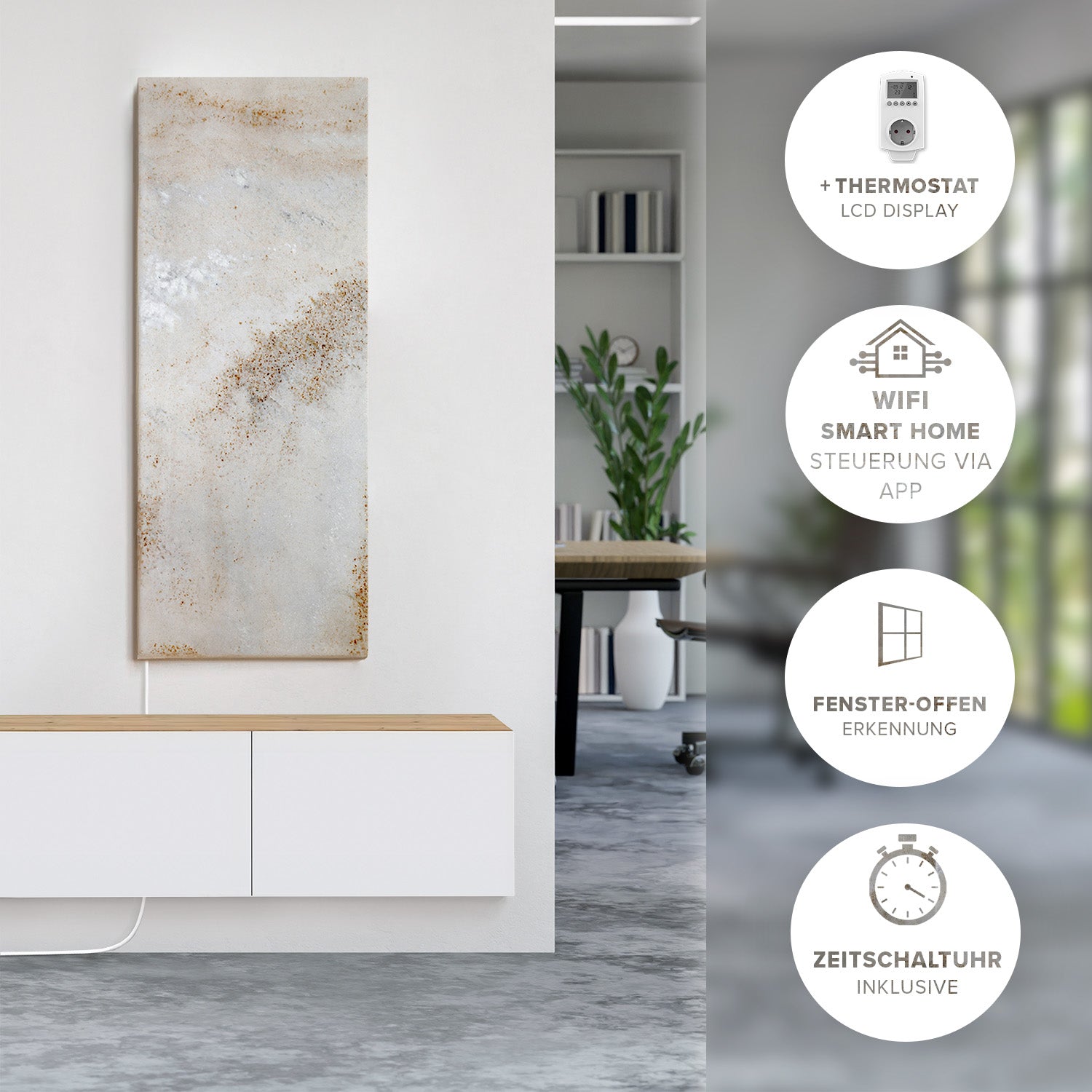 Riscaldamento a infrarossi 800 watt fatti di pietra naturale - Shiva Wifi Smart Home