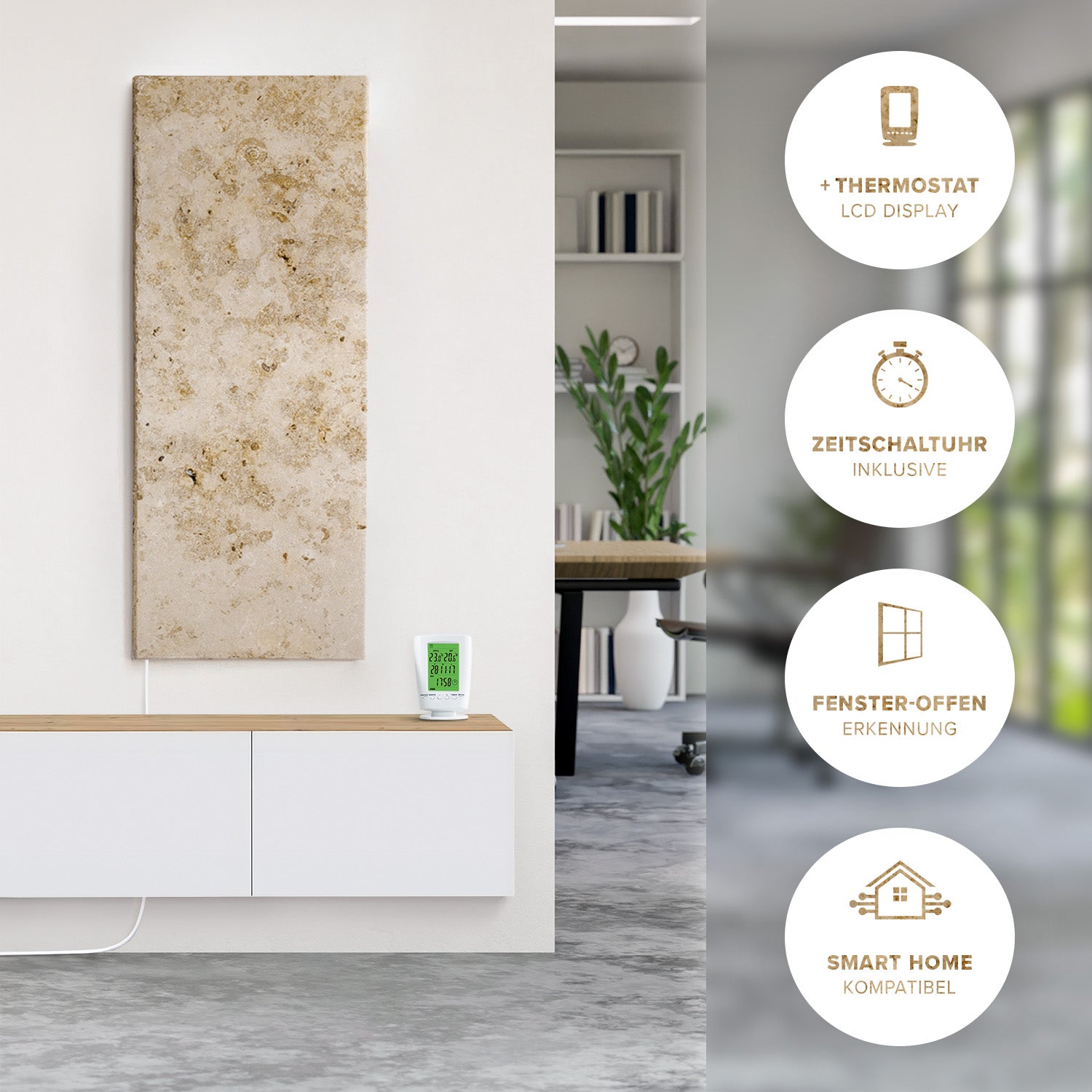Riscaldamento a infrarossi in marmo 500 watt - lymponite