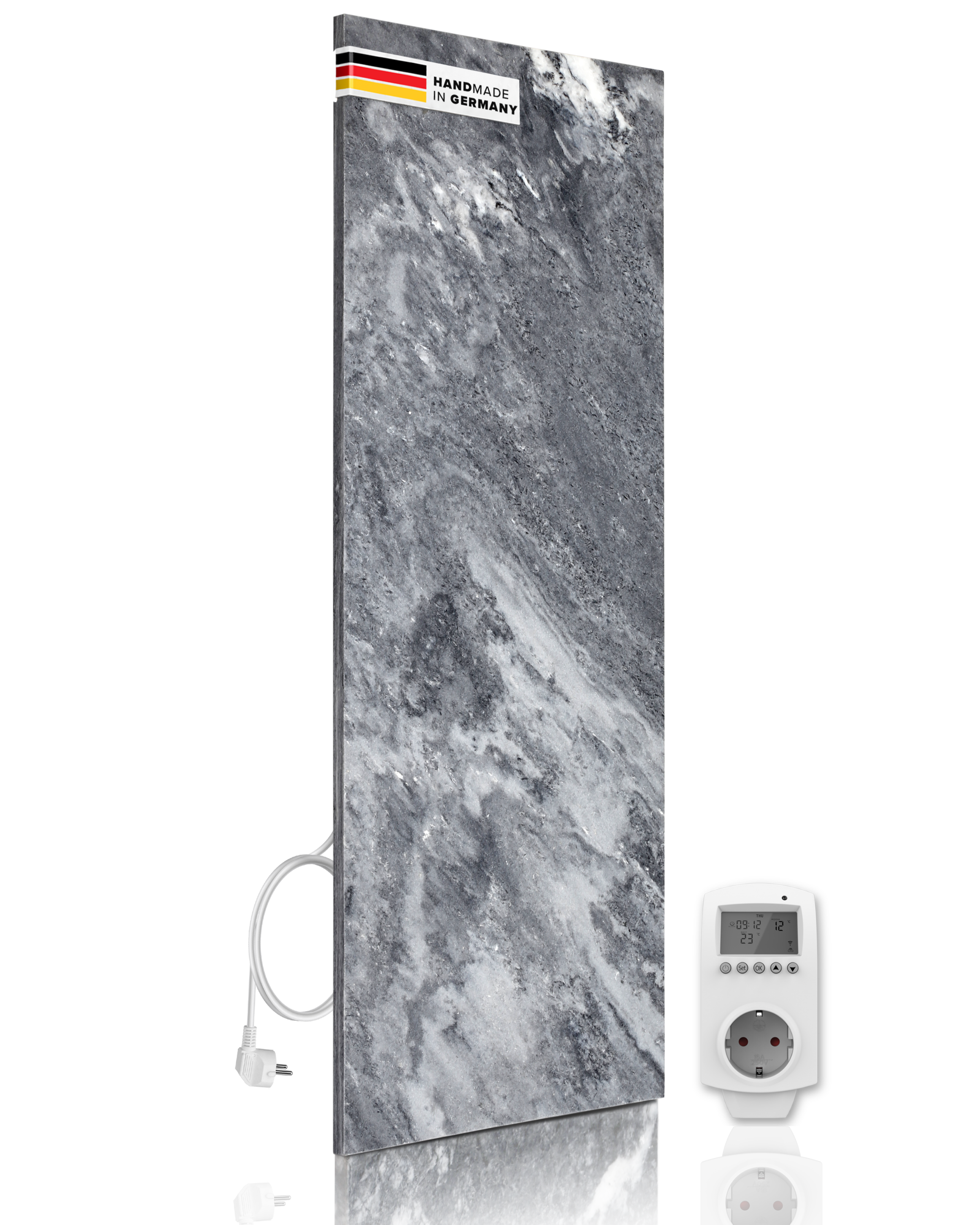 Riscaldamento a infrarossi 800 watt fatti di pietra naturale - ombra grigio wifi smart home