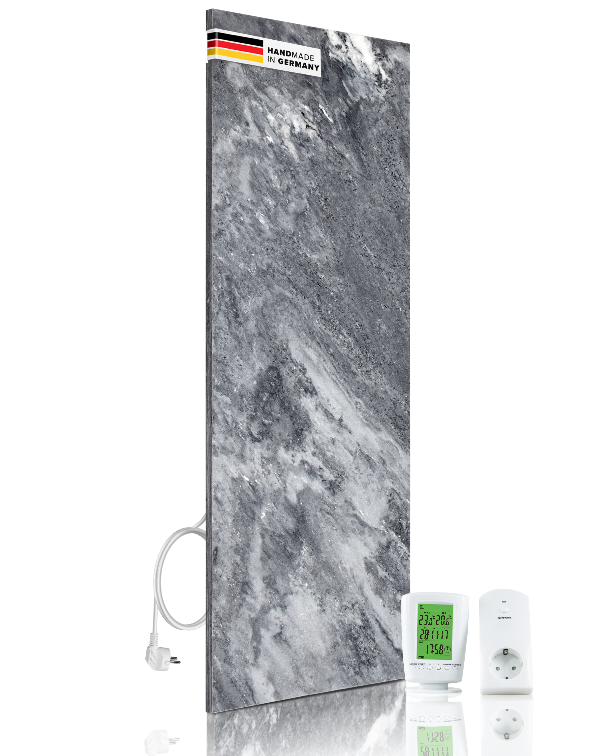 Riscaldamento a infrarossi 800 watt fatti di pietra naturale - ombra grigio