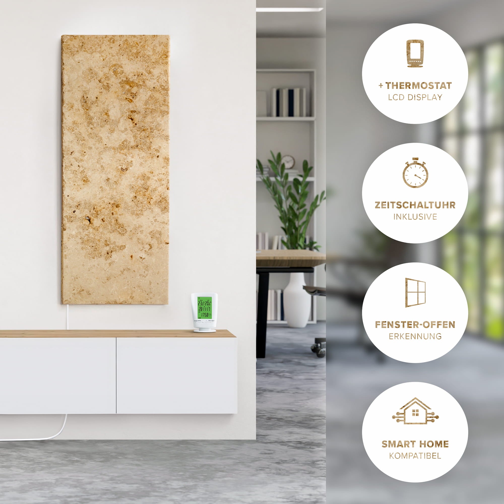 Riscaldamento a infrarossi in marmo 800 watt - Limponite (B -Goods)