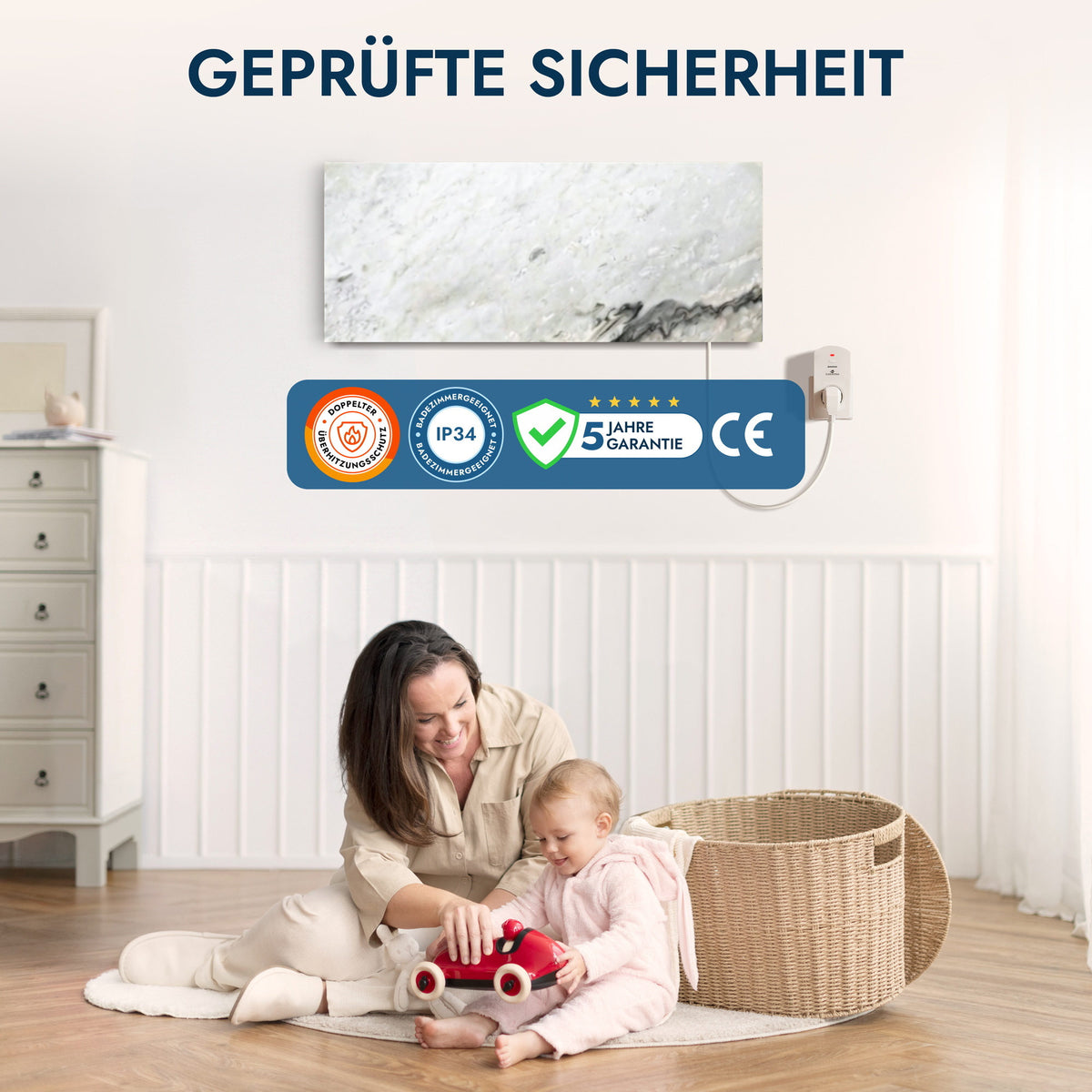 Riscaldamento in pietra naturale 800 watt compreso termostato